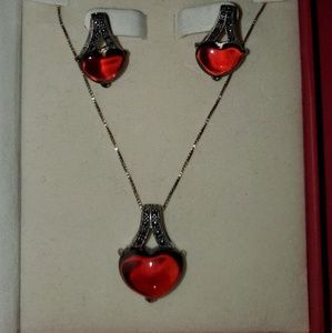 Sterling Silver Necklace and Earrings Set New